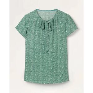 Boden shirt blouse tie green EUC 6